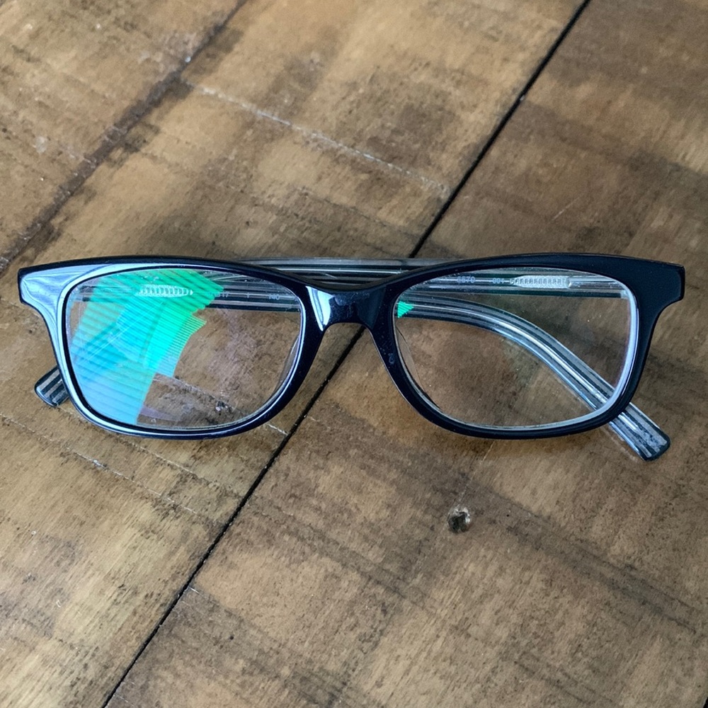 CK black rimmed glasses